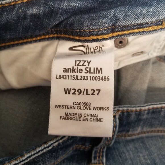 Silver Jeans Co. Izzy Ankle Slim W29 / L27 Medium Wash Jeans - Picture 11 of 12